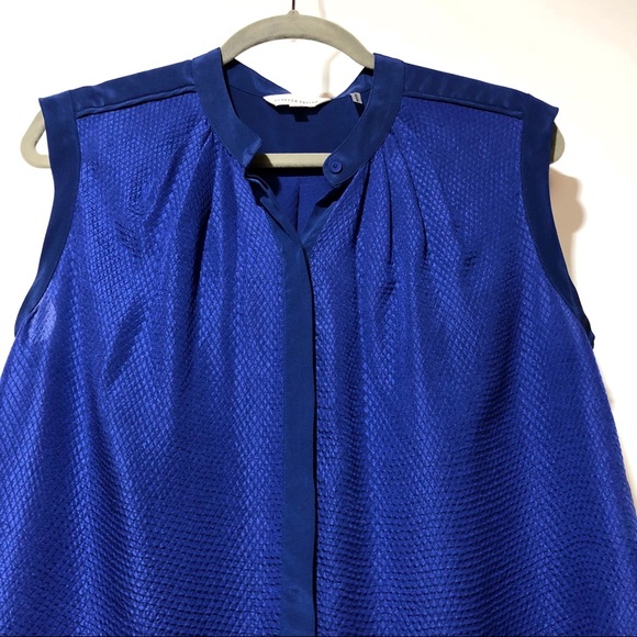 Rebecca Taylor Sleeveless Button Down Silk Blouse - Picture 2 of 8